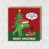 This is the best Christmas ever funny dinosaur, dino, Tyrannosaurus Rex, T-Rex Holidays, Xmas card for children (Size A6/A5/A4/Square 6x6") - A6: Single card