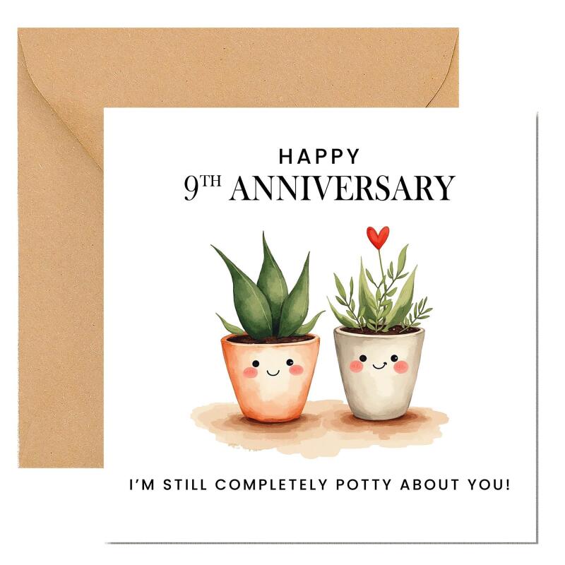 9 Year Anniversary Card For Husband, Wife 9th Anniversary Card, Happy 9th anniversary 9 year Card Funny Greeting Card wife husband