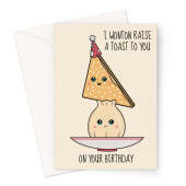 Funny Chinese Food Birthday Card - Wonton And Prawn Toast