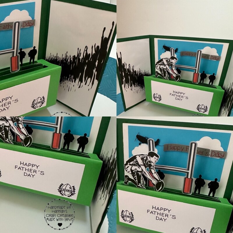 Handmade Rugby Pop Up Card - Father’s Day
