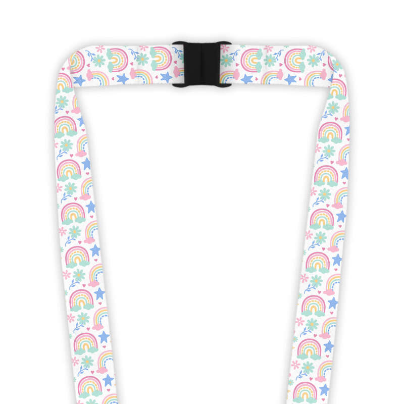 Double Breakaway Lanyard - Candy Rainbows & Flowers