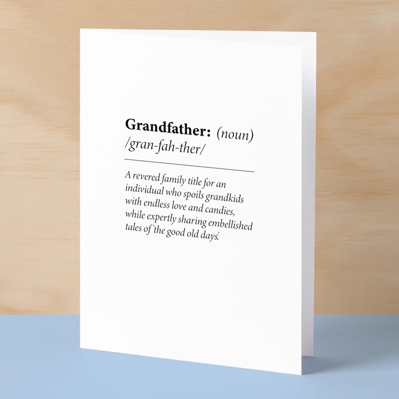 Birthday Card For Grandad Fun Dictionary Quote Card For Grandad Custom Message Card For Grandad Funny Birthday Card For Grandad - Small (4x6) / Blank Message