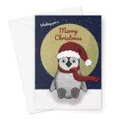 Cute Penguin Merry Christmas Card