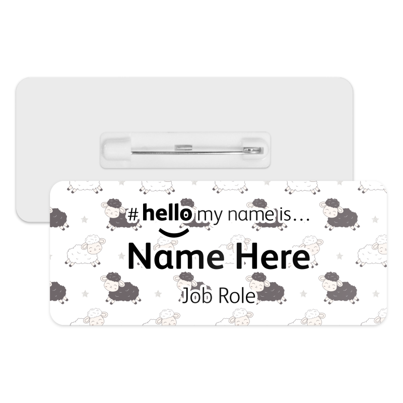 #hello my name is... Name Badge - Cute Sheep