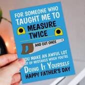 You make an awful lot of mistakes when you’re Doing It Yourself funny, rude, DIY, do it yourself Father’s Day card for Dad (Size A6/A5/A4)