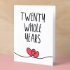 20 Year Anniversary Card For Husband or Wife Anniversary Card 20th Anniversary Card For Boyfriend Girlfriend Twentieth Wedding Anniversary - Large (5x7) / Blank Message