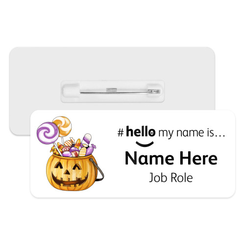 #hello my name is... Name Badge - Pumpkin with Sweets