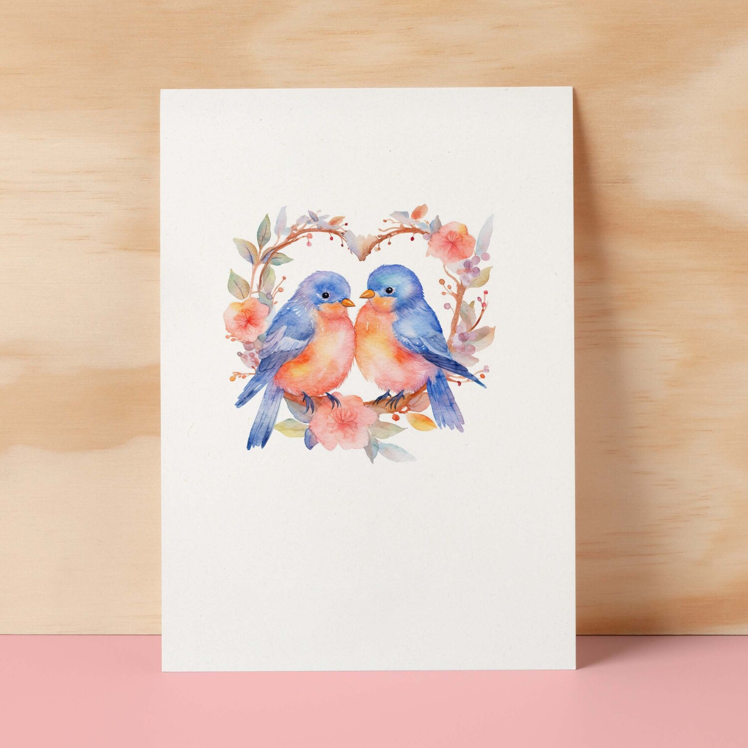 Anniversary Card For Husband Card for Anniversary Card For Wife Love Bird Anniversary Card For Couple Engagement Card Couple Wedding Card Inactive - Small (4x6) / Blank Message