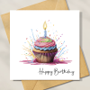 Birthday card ladies cupcake birthday card