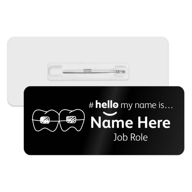 #hello my name is... Name Badge - Braces Doodle