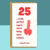 Funny 25th Birthday Card For Him or For Her on turning 25 years old - Personalised inside or blank - Ideal for friend, brother, sister, etc - Blank inside - Regular