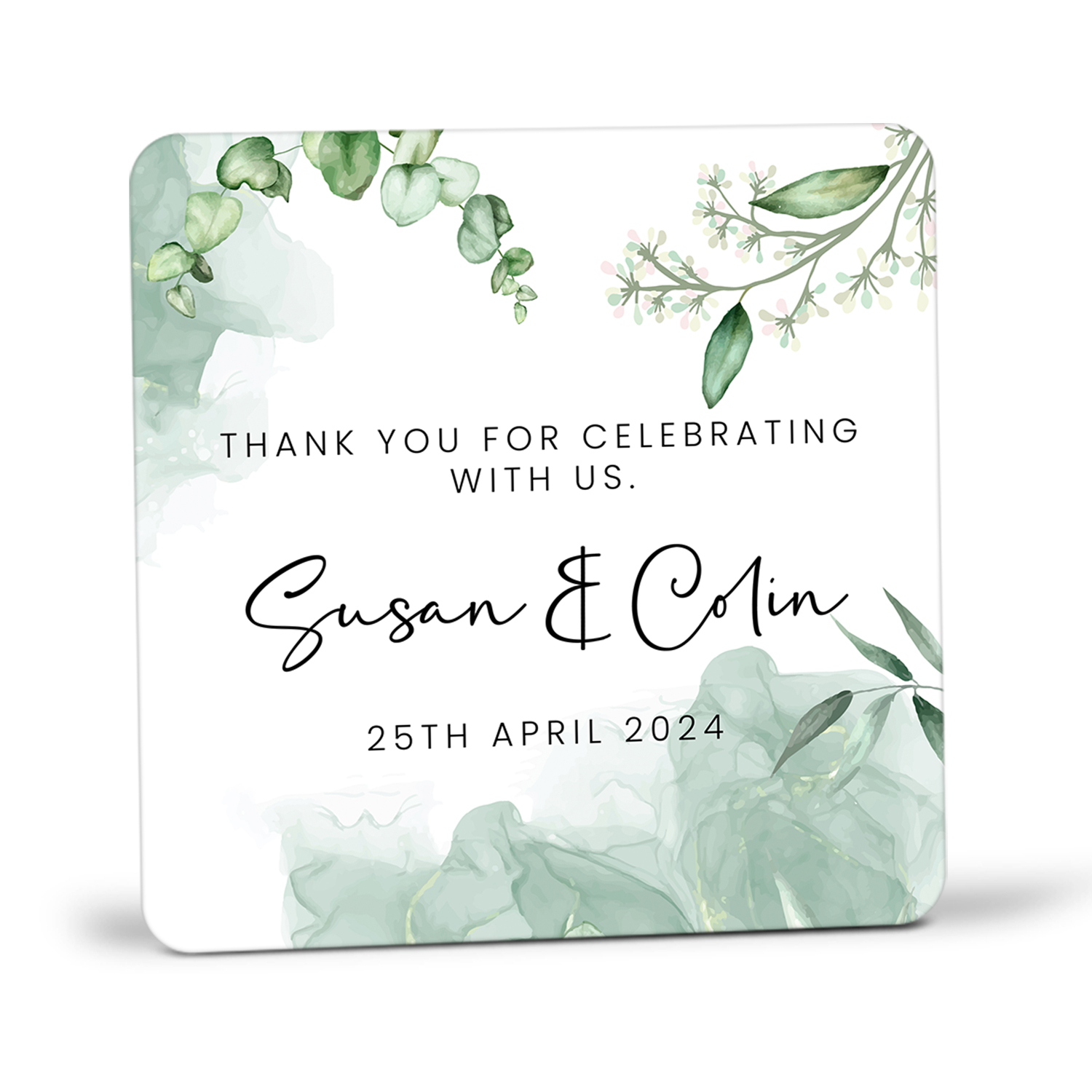 Wedding favour Coasters - Eucalyptus Wedding Favour Coasters