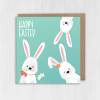 Happy Easter bunnies, bunny rabbits, pet Easter card for children, kids, boys, girls, grandchildren (Size A6/A5/A4/Square 6x6") - A6: Single card