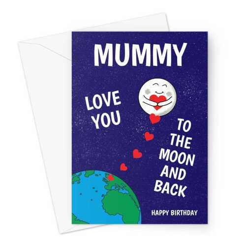 Happy Birthday Card For Mummy - Love You To The Moon and Back