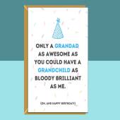 Funny Grandad Birthday Card - Can be Personalised Inside the Card - For Grandfather - Granddad - Cheeky Card