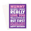 Funny Birthday Card For Mummy From Young Child - A5 Portrait - 1 Card