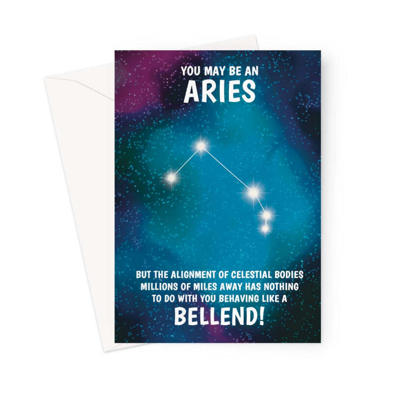 Aries Rude Star Sign Birthday Card - A5 Portrait - 1 Card