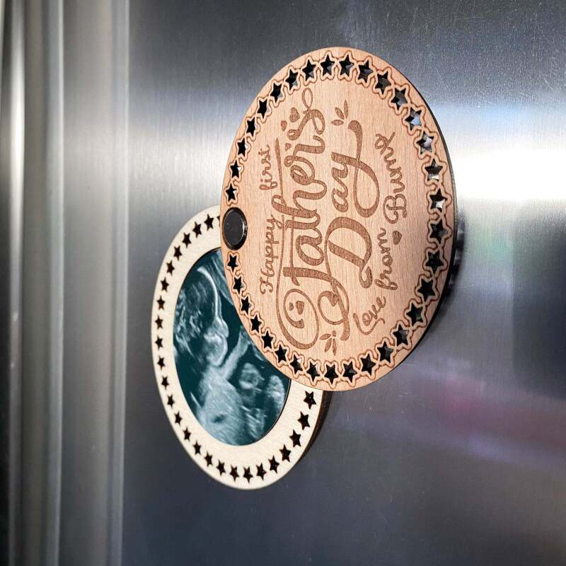 Fathers day from the bump, baby ultrasound fridge magnet, First fathers day gift, 1st fathers day, fathers day gift from wife,love from bump