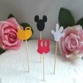 4 Mickey Mouse Cupcake Picks,Mickey Mouse Food Picks,Mickey Mouse Cake Picks