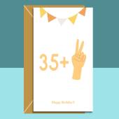 Funny 37th Birthday Card - Peace Sign Card for Him or For Her - Ideal birthday card for friend or family