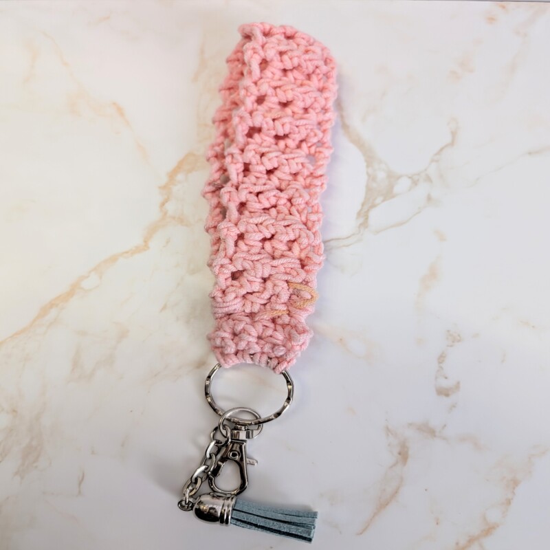 Crocheted wristlets with key chain