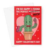 Funny Boyfriend Valentine's Day Card - Perfect Prick Cactus Pun