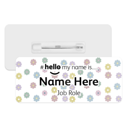 #hello my name is... Name Badge - Retro Pastel Daisies