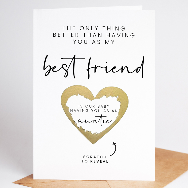 Pregnancy Announcement to Best friend, Preganancy Card - A6 - 4.1" x 5.8"