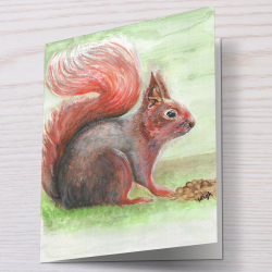 Squirrel- Greeting Card - Squirrel Art - A6