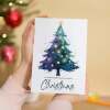 Mum Christmas Card, Watercolour Christmas Tree Design, For Her, Christmas Card - Portrait (5x7) / Blank Inside