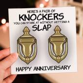 Here's a pair of knockers you can stare at without getting a slap funny, rude, breasts, boobs, tits, anniversary card Size A6/A5/A4/Square