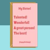 Sister Birthday Card - Funny - Personalised - Rude - Ideal cheeky card for your sis.