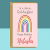 Personalised God-daughter Birthday Card - Pink Card - Perfect cute card for your God daughter. Customisable.