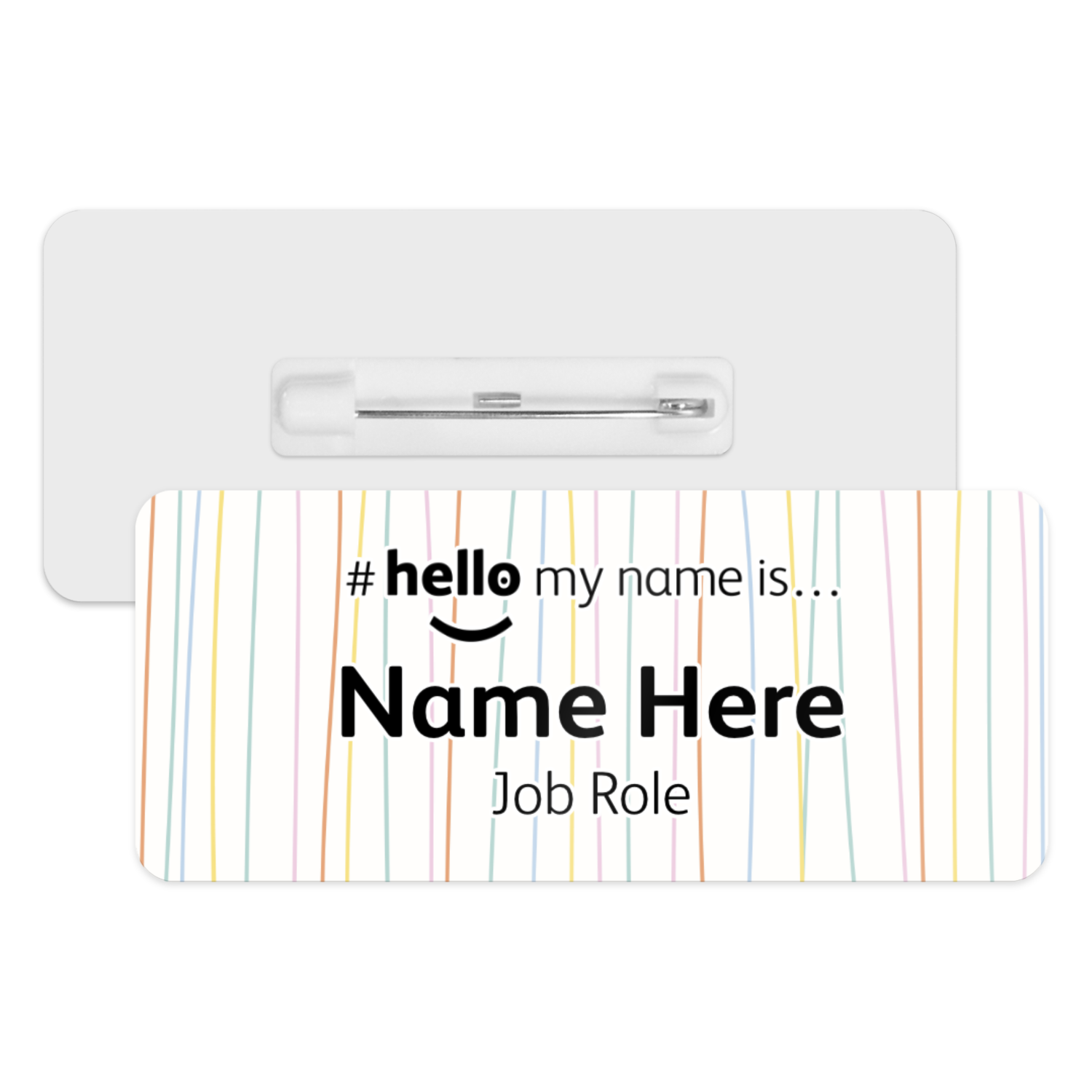 #hello my name is... Name Badge - Pastel Hand Drawn Lines