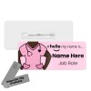 Hello My Name is Badge with ID Badge Reel Personalised Durable Name Badge #hello mynameis Badge, Nurse Badge, Nurse Badge, Blue Scrubs Badge - Standard Name Badge - Skin Tone 1