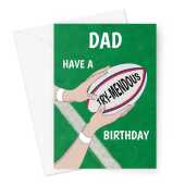 Happy Birthday Card For Dad - Trymendous Rugby Sport - A5 Greetings Card