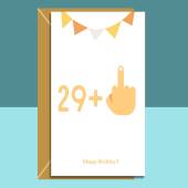 Funny 30th Birthday Card - Cheeky 29+1 for him or for her - 30 years old - Can be personalised inside - Customisable Card