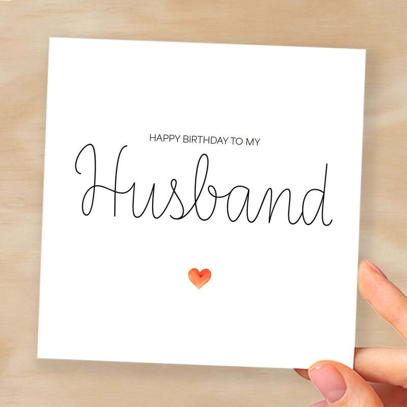 Husband Birthday Card Sentimental Card for Husband Love Greeting for Him Special Hubby Birthday Heartfelt Message Card for Him - Square (6x6) / Blank Message