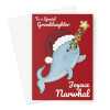 Narwhal Christmas Card For Granddaughter - A5 Portrait - 1 Card