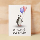 Birthday Card For Children Cute Puffin Birthday Card For Child Card For Boy Birthday Card For Girl Puffin Good Fun Birthday Card For Kids