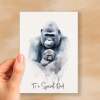 Birthday Card For Dad Card for Fathers Day Birthday Card For Her Birthday Gift For Dad Happy Birthday Card For Dad with Gorilla Illustration - Small (4x6) / Blank Message