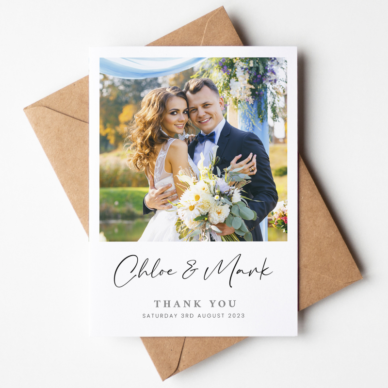 Photo Wedding Thank You Cards, Personalised Photo Cards - A6 - 4.1" x 5.8"