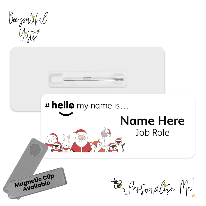 #hello my name is... Name Badge - Cute Christmas Characters