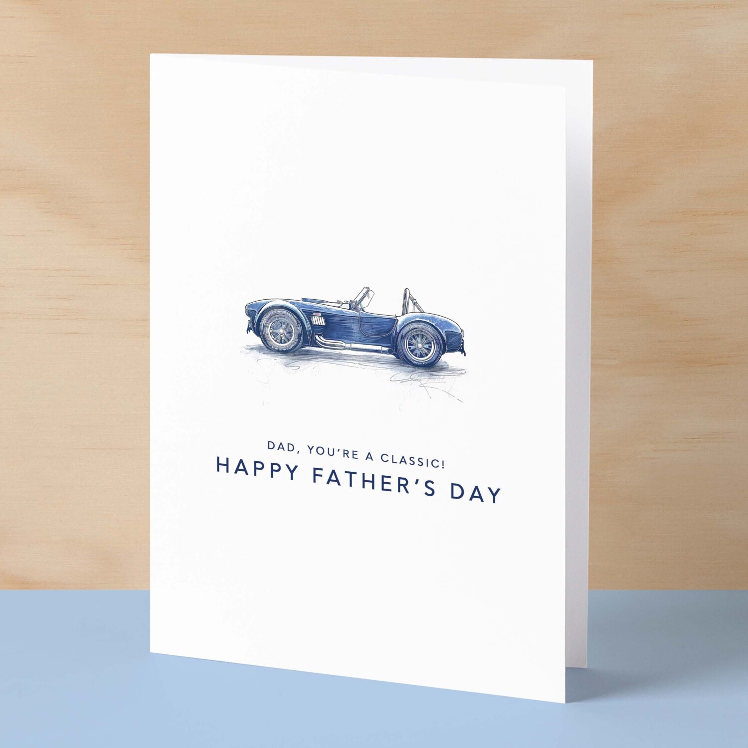 Father's Day Card For Classic Car Enthusiasts Car Illustration Simple Father's Day Card You're A Classic Dad Father's Day Gift - Small (4x6) / Blank Message