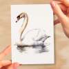 Swan Notelet Card For Anyone Any Occasion Card For Her or For Him 5x7, A6 Card For Birthday or Easter Card Thank You Card Wildlife - Small (4x6) / Blank Message