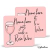 Rose Wine Hand Drawn Coaster - Home Bar - Birthday Gift. Secret Santa - Hand Drawn Rose Wine Coaster Personalised Drink Coasters - Single Coaster