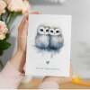 Valentine's Day Card for Her or Him Valentine's Day Card for Wife Valentine's Day Card For Husband Boyfriend or Girlfriend Owl Card - Portrait (5x7) / Blank Inside