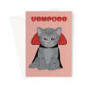 Vampurr Cat Funny Halloween Greeting Card - A5 Portrait - 1 Card