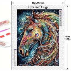 Diamond Art Kit Colourful Floral Horse 5D DIY Art Kit