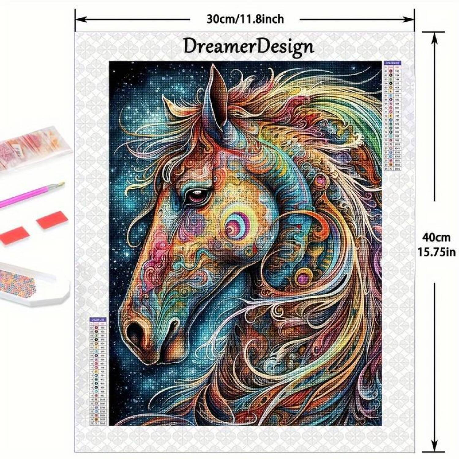 Diamond Art Kit Colourful Floral Horse 5D DIY Art Kit